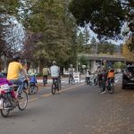 Kids and Parents biking on Slow Streets in Oakland