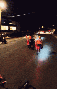 Bikes with Bike Beam with LED flag pole lights