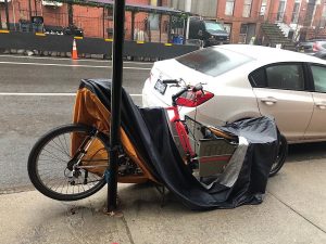 An Argo Cargo Bike Conversion Kit in Park Slope Brooklyn