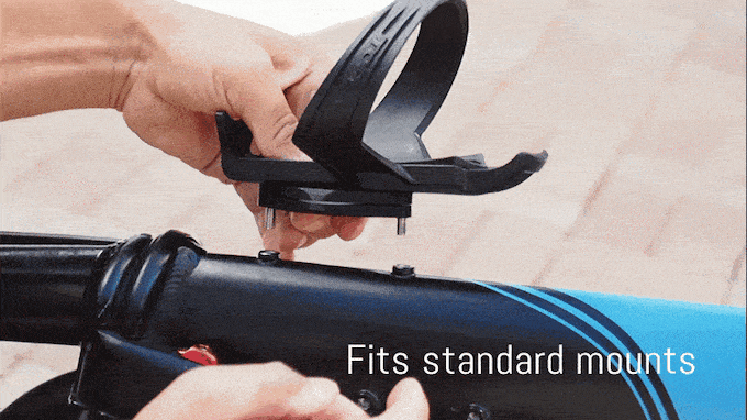 The Bike Sight AirTag Holder for a bike fits standard water bottle mounts"