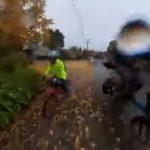Riding a bike in the rain