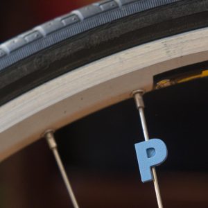 Letter P spoke decoration for bike wheels