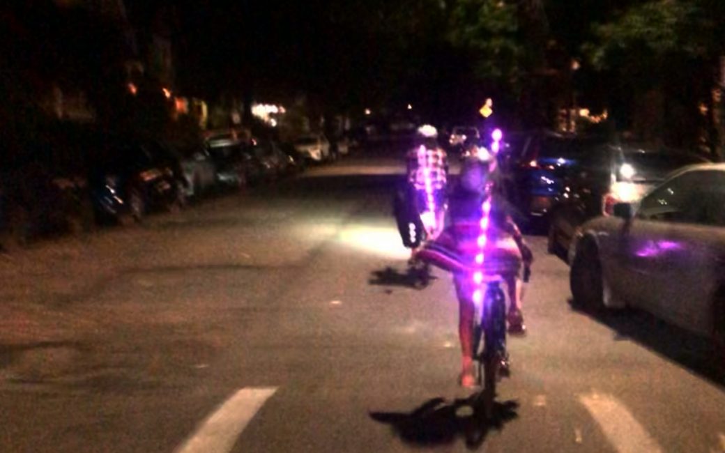 Purple Bike Beam LED Flagpole lights