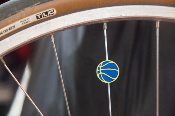 Basketball spoke decoration for bike wheels or wheelchair wheels
