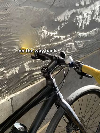 Bike next to wall at Antioch BART station