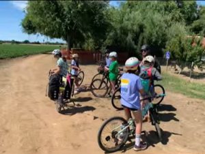 Group of people on bikes at Pomeroy Farms