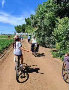 Group of people on bikes at Pomeroy Farms